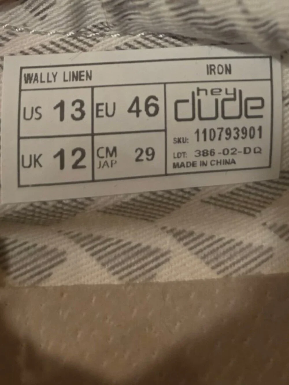 Hey Dude Wally Linen Slip-On in Grey Size 13